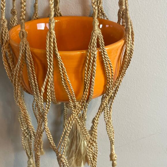 Vintage Bangladesh Hand-Made Macrame Plant Hanger 43” Boho Bohemian - Picture 4 of 8